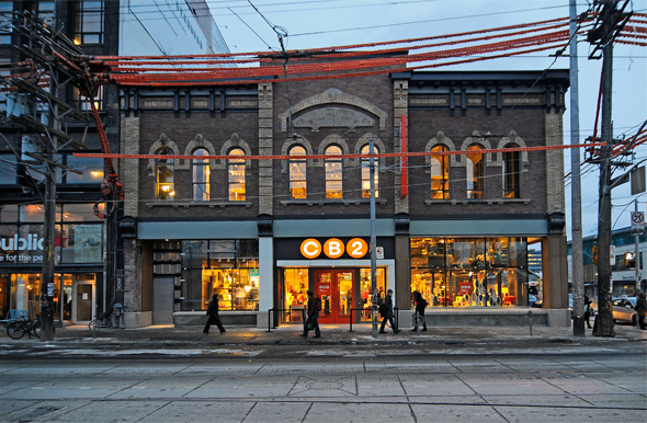 Exterior of CB2 on Queen St West